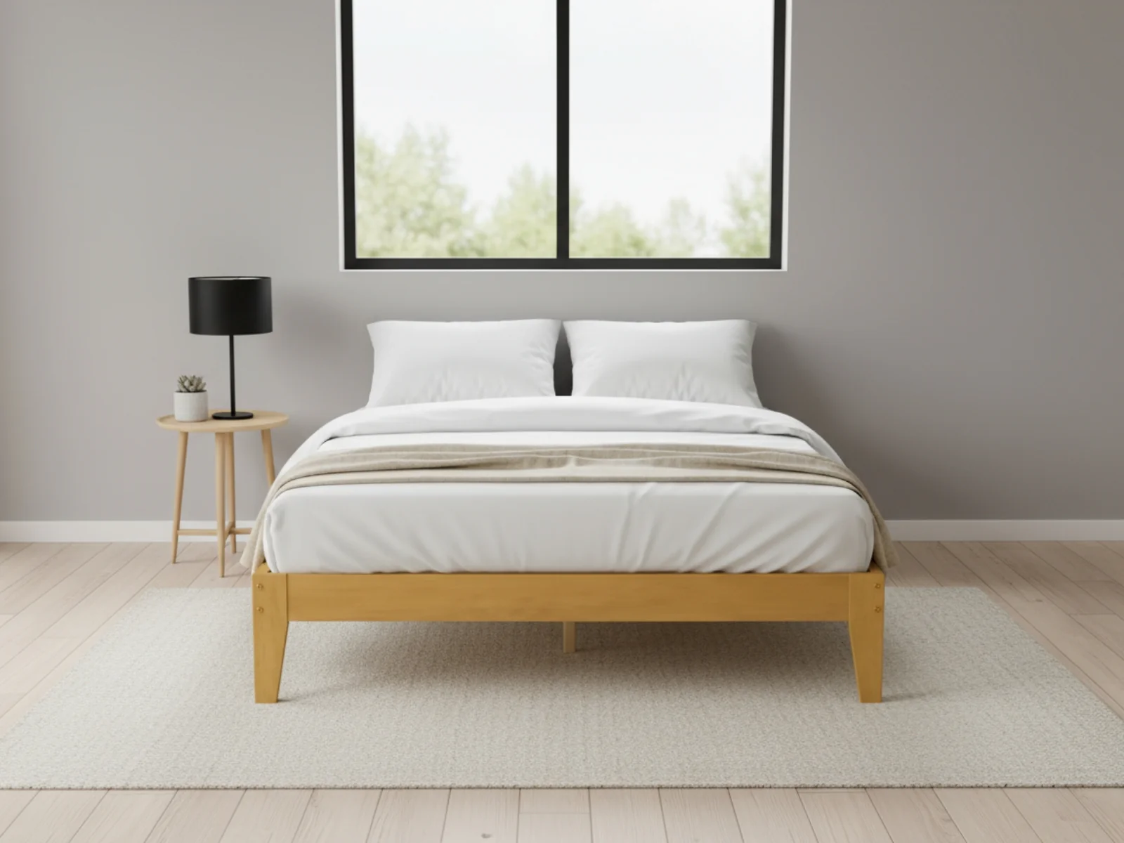 Sovo Bed Frame Oak - Double - Image 5