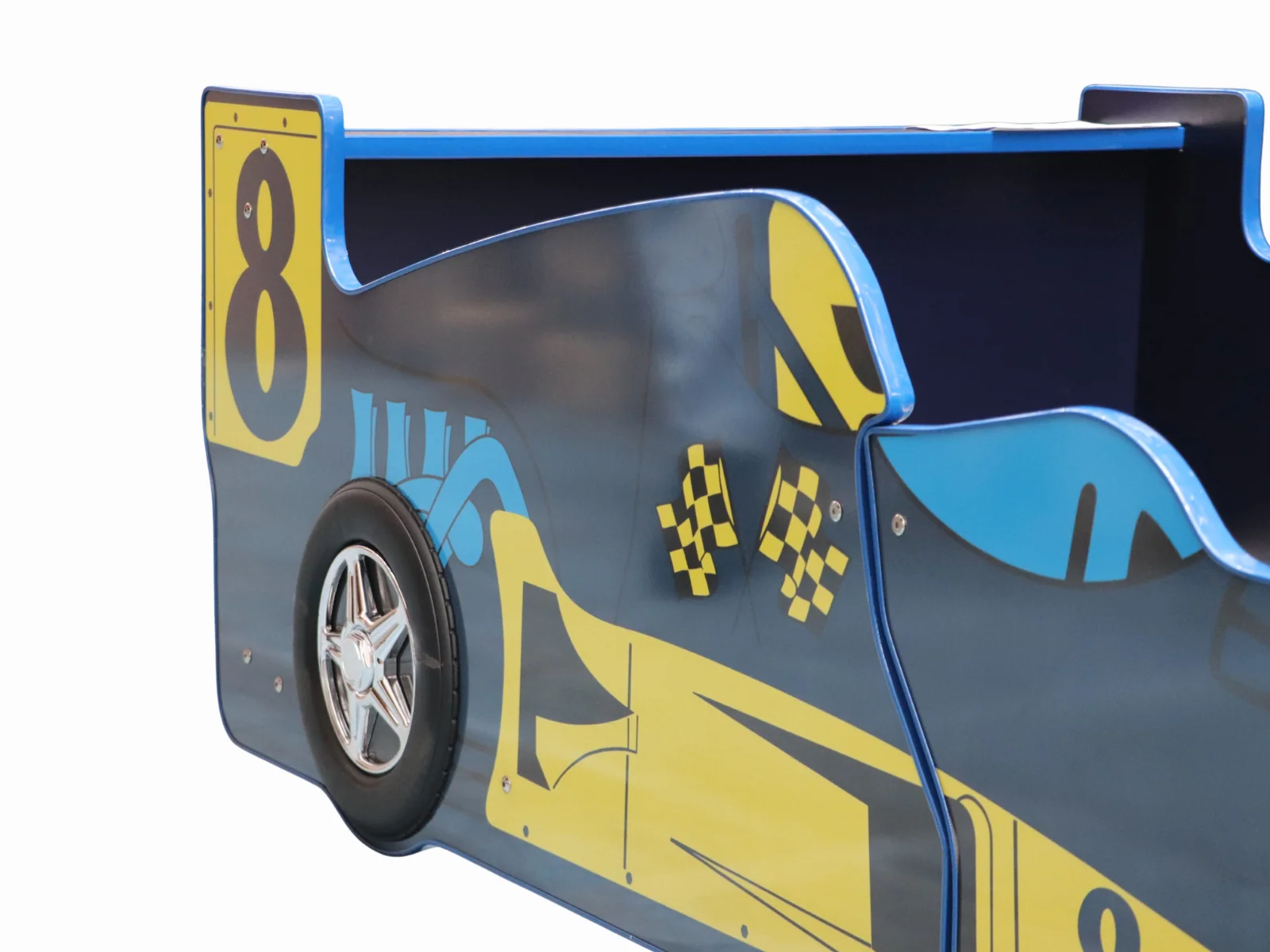 Supreme F1 Race Car Bed Frame Blue & MEM23 Mattress - Single - Image 6
