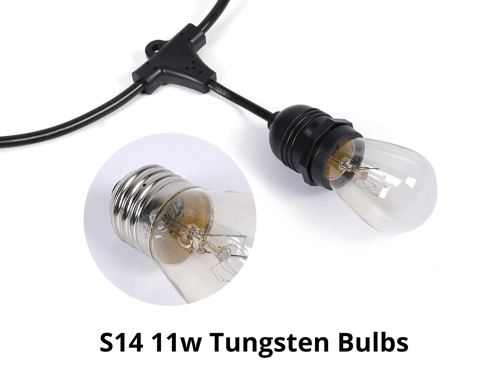 Suspended Socket Festoon Lights with Tungsten Bulbs - 12 m - Image 3