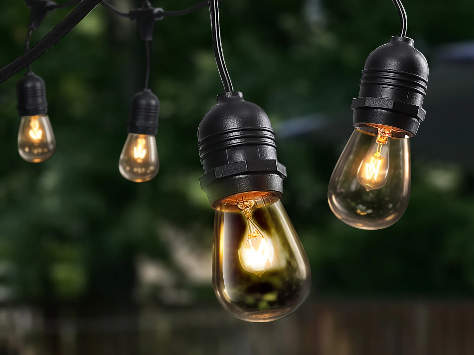Suspended Socket Festoon Lights with Tungsten Bulbs - 12 m - Image 4