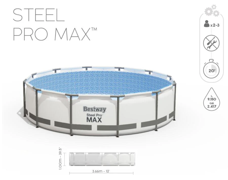 Bestway Steel Pro Max Pool 12Ft 3.66m x 0.1m - Image 4