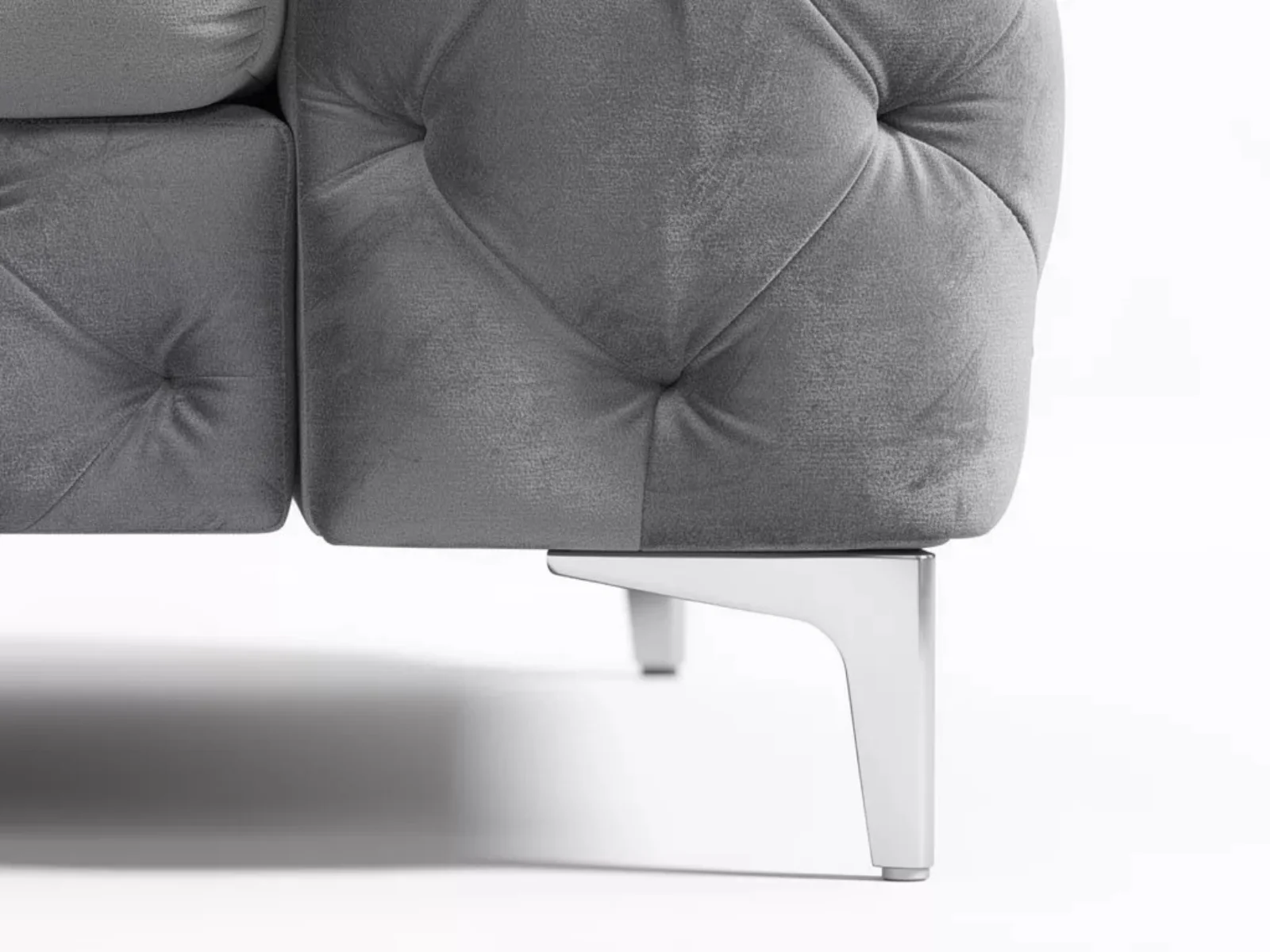 Adam Velvet Armchair - Grey - Image 8