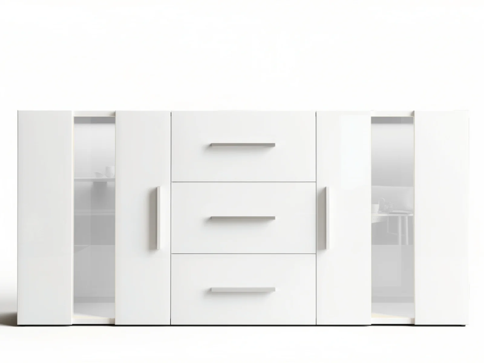 Anshos White Sideboard with LED Light - 135 cm - Image 4