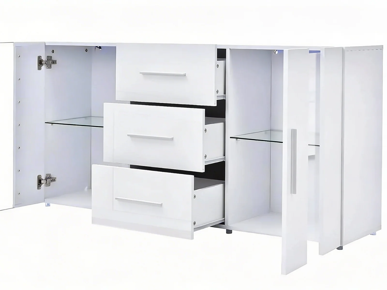 Anshos White Sideboard with LED Light - 135 cm - Image 5