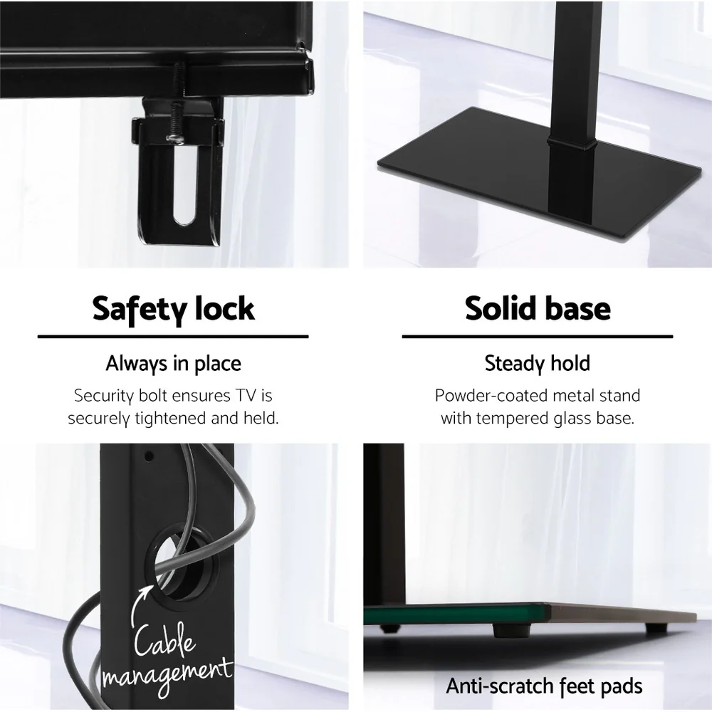 TV Stand Mount Bracket for 32"-70" LED LCD Glass Storage Floor - Image 6