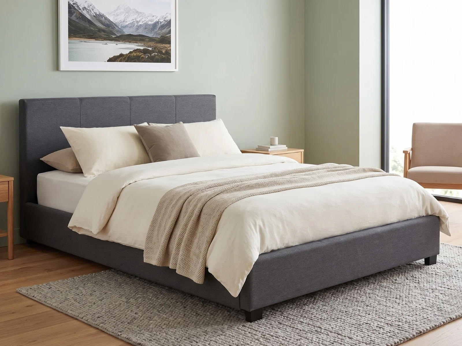 Bass Storage Bed Frame Grey - Double - Image 2