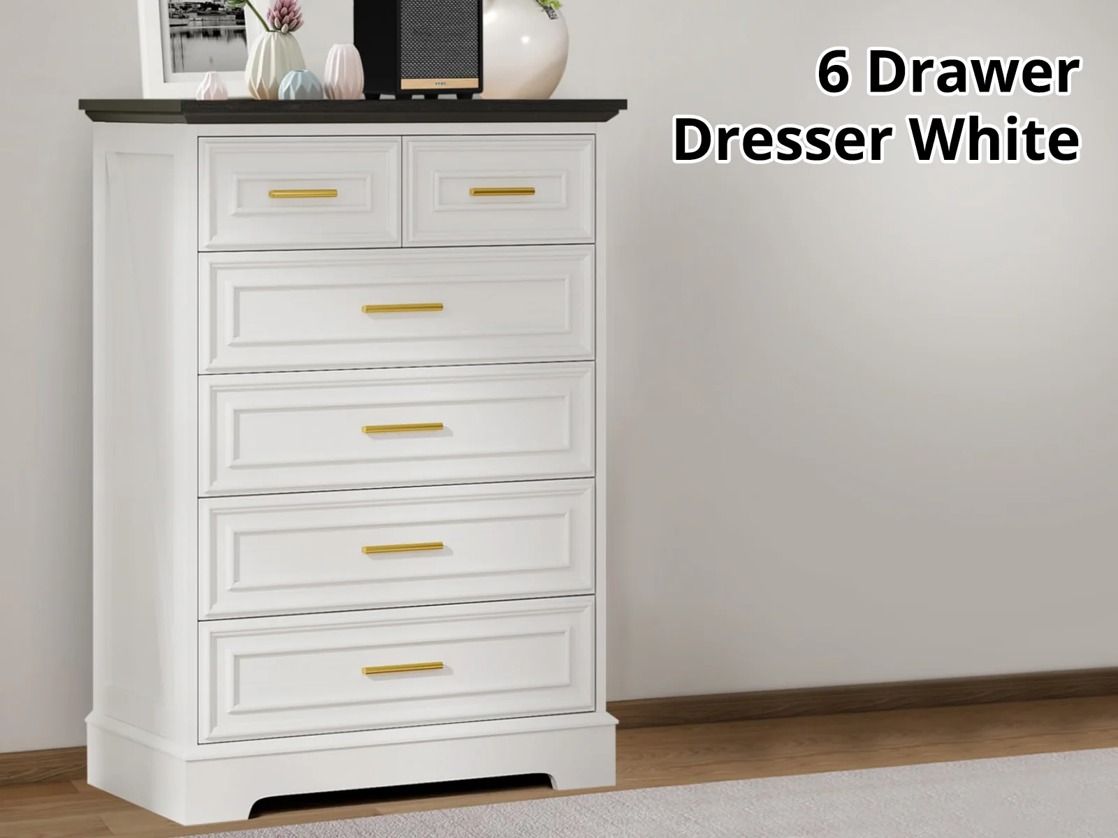 6-Drawer Dresser - White - Image 2
