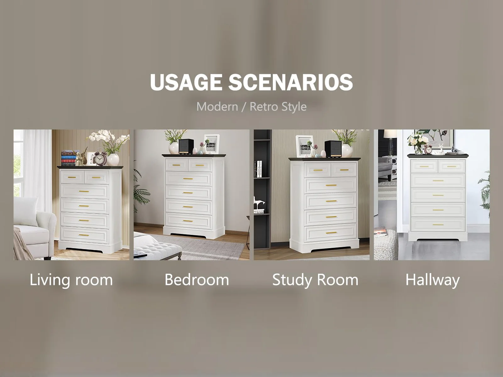 6-Drawer Dresser - White - Image 6