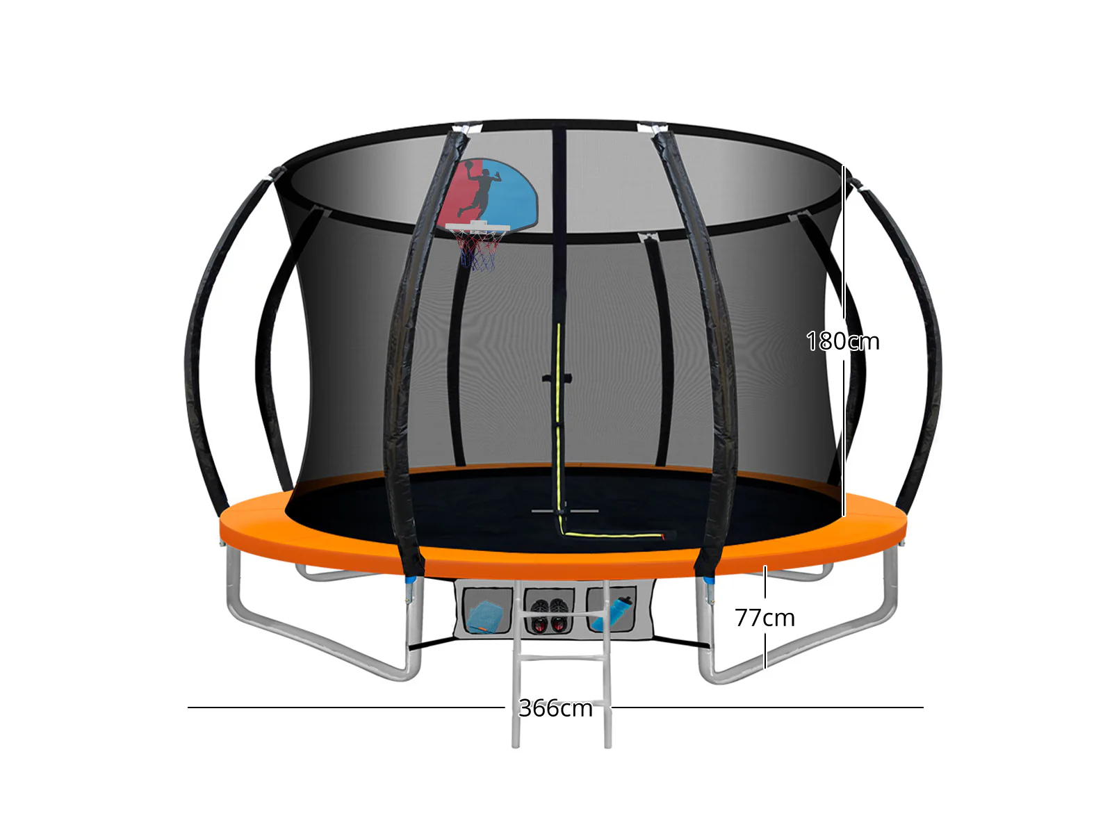 Arc Trampoline Orange with Basketball Hoop - 12ft - Image 10