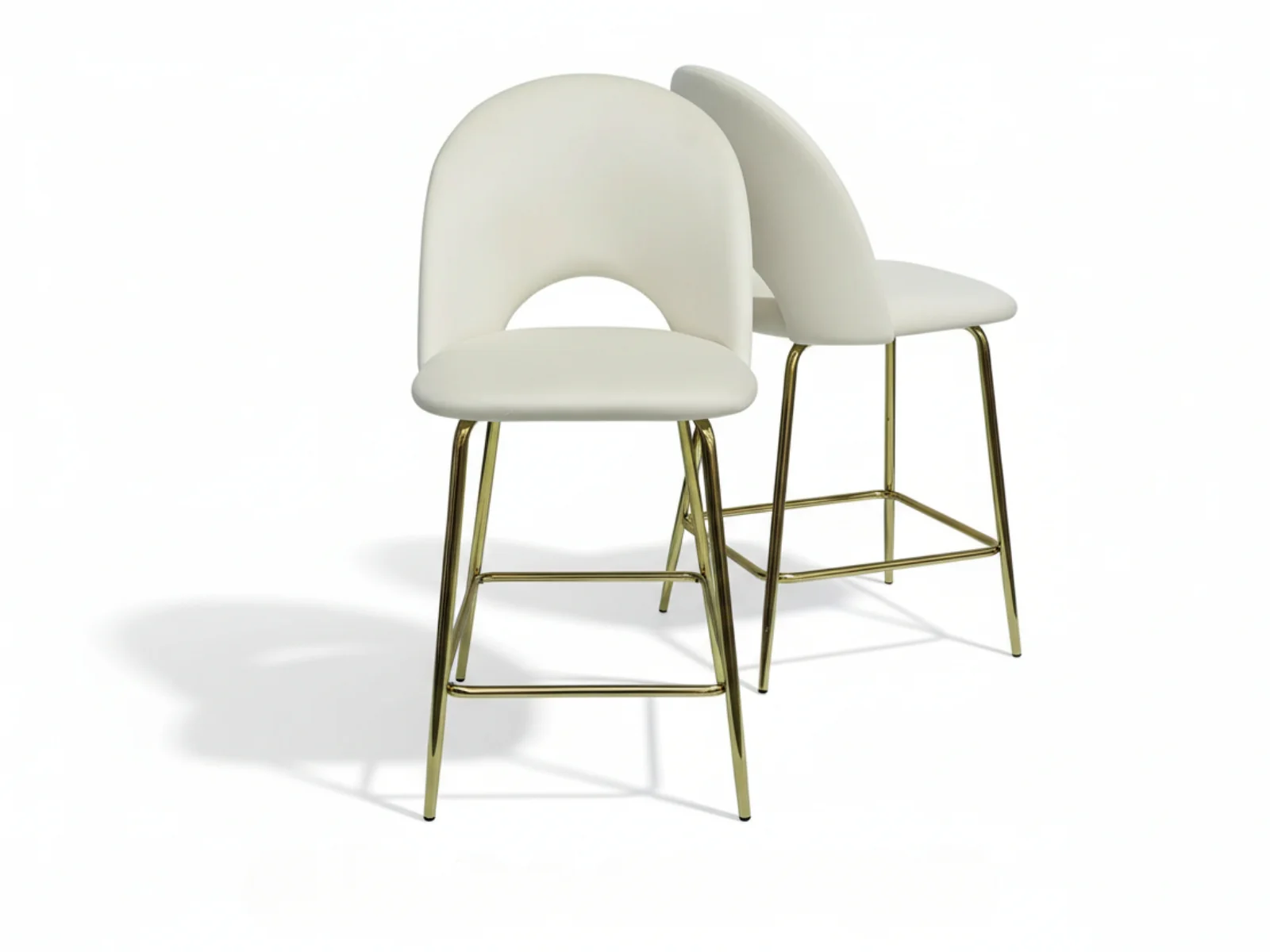 Velvet Bar Stool White - Set of 2 - Image 6