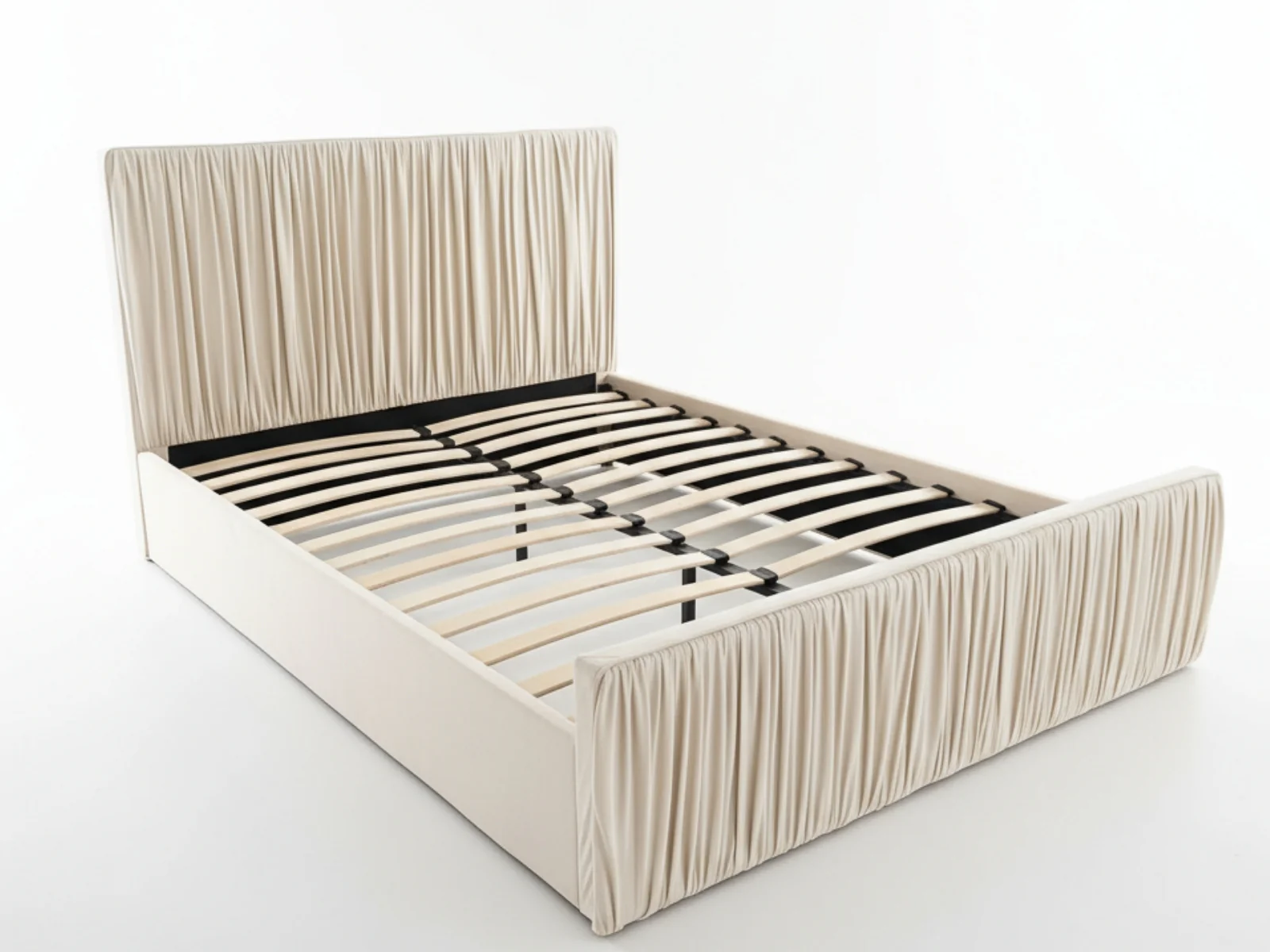 Blaine Velvet Bed Frame Beige - Double - Image 8