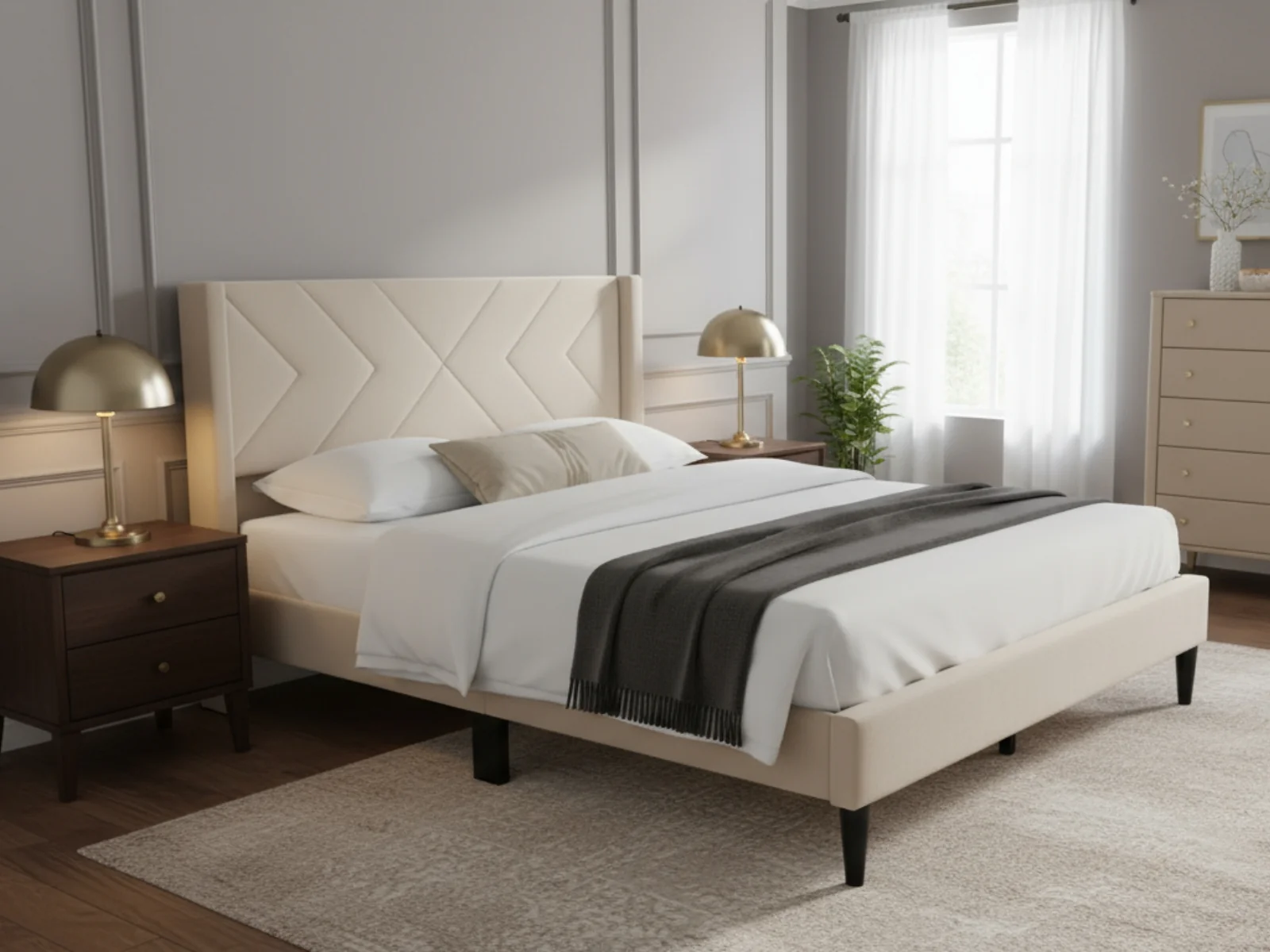 Breezy Bed Frame Beige - Queen - Image 3