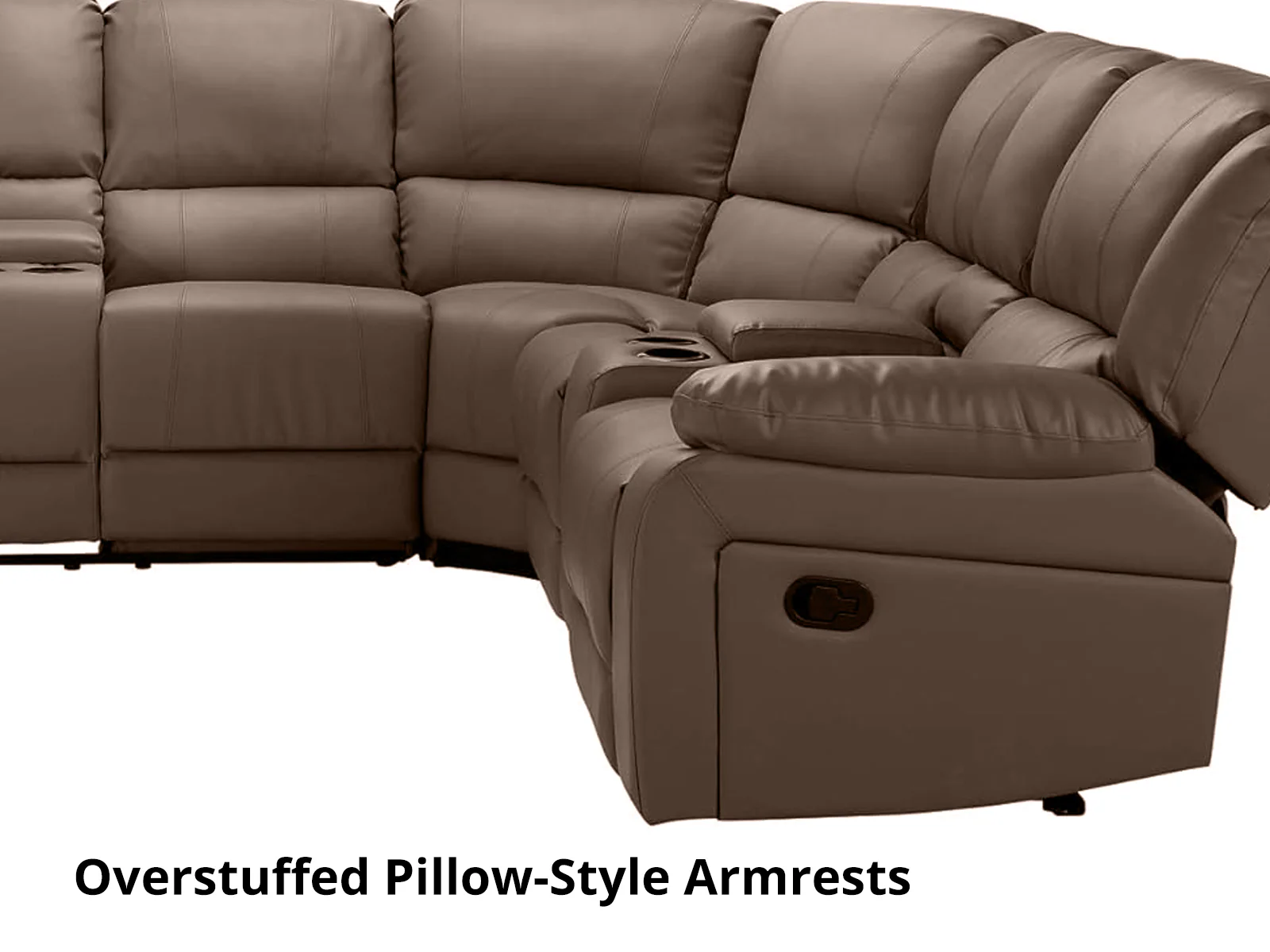 Caetlin PU Leather Recliner Sofa Set - Brown - Image 5