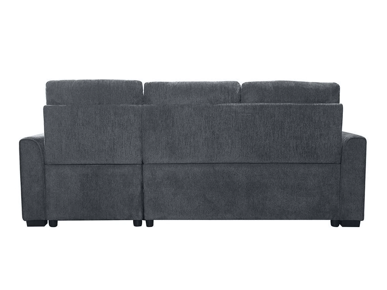 Collyn Chenille Sofa Bed with Right Chaise – Dark Grey - Image 8