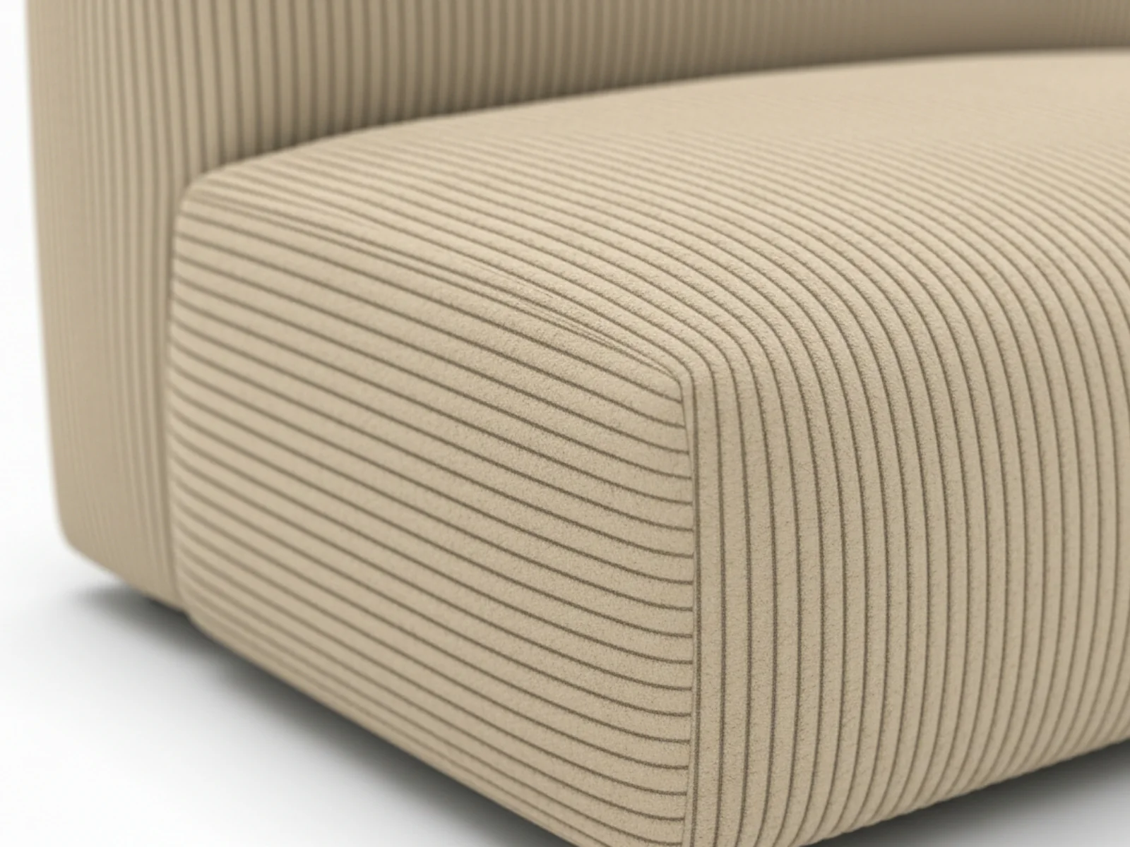 Corduroy Modular Armless Chaise - Beige - Image 8