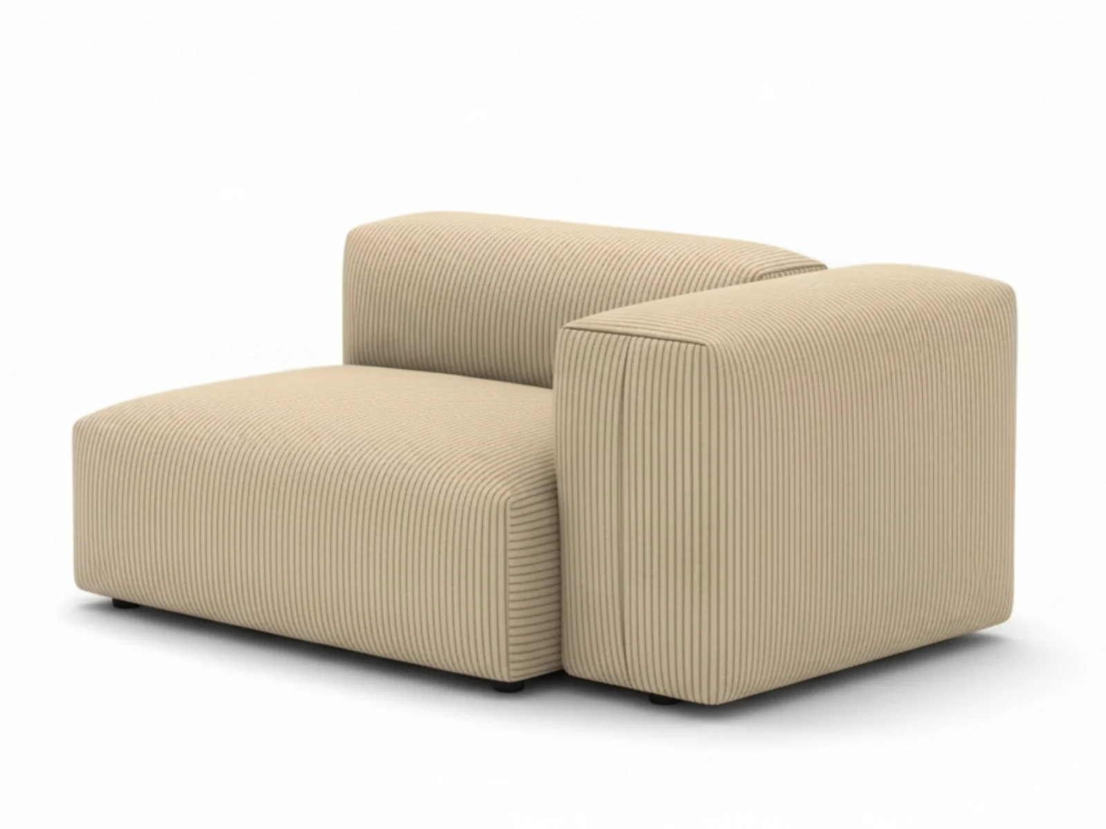 Corduroy Modular Left Armrest Seater - Beige - Image 5