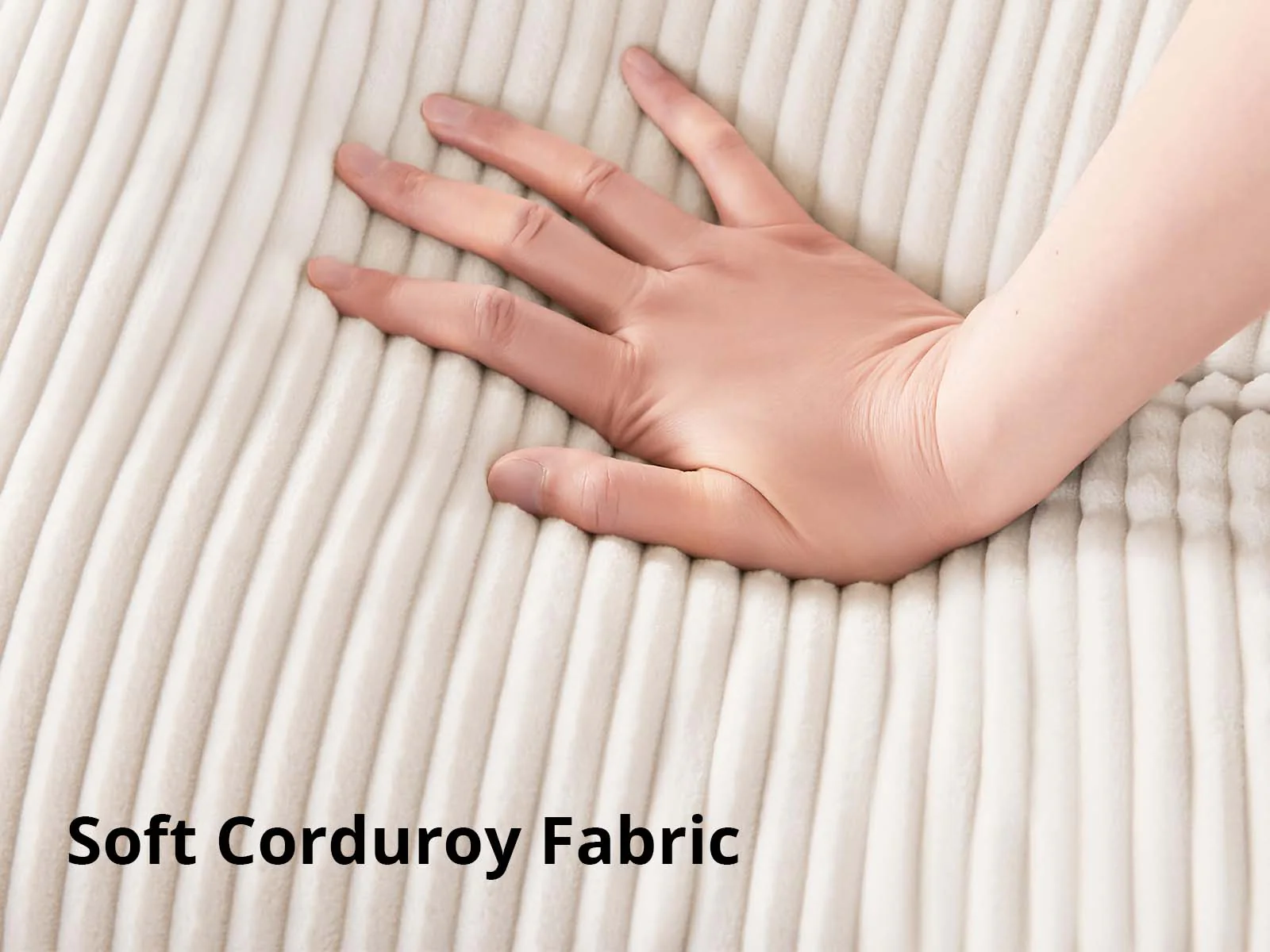 Daury L Shaped Sofa Corduroy - Beige - Image 7