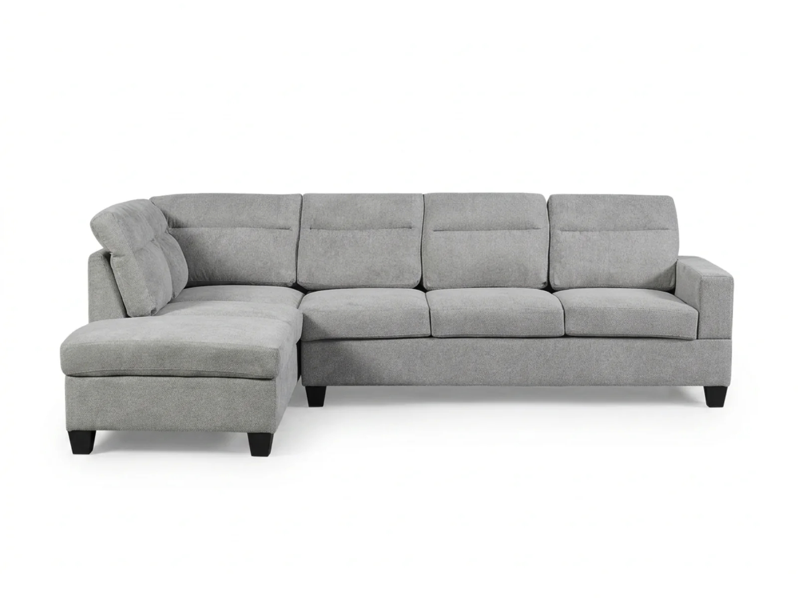Delano Sectional Linen Sofa with Left Chaise - Grey