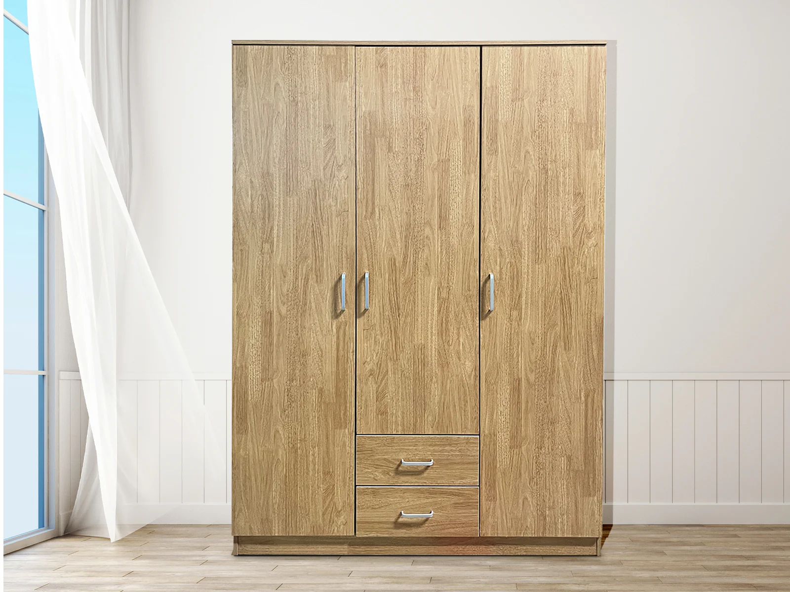 DS Evander 3 Doors Wardrobe With Drawers Upgraded - Image 2