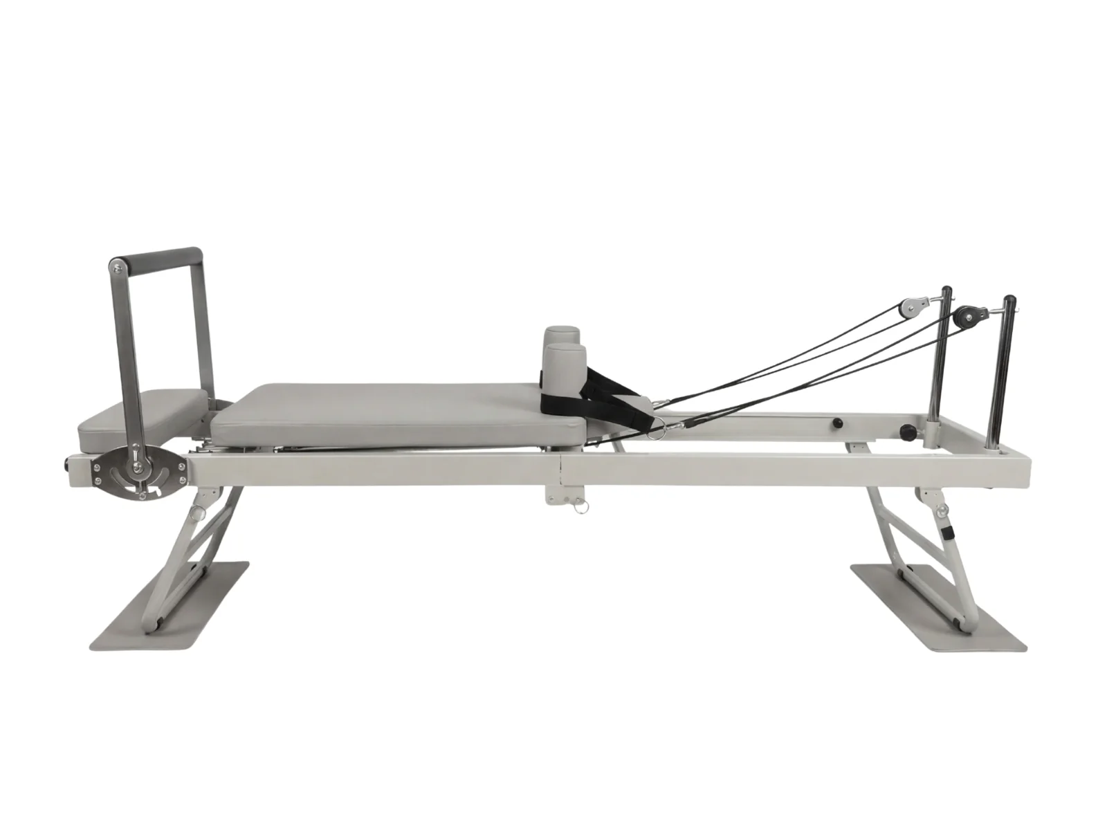 Foldable Pilates Reformer With Headrest - White - Image 12
