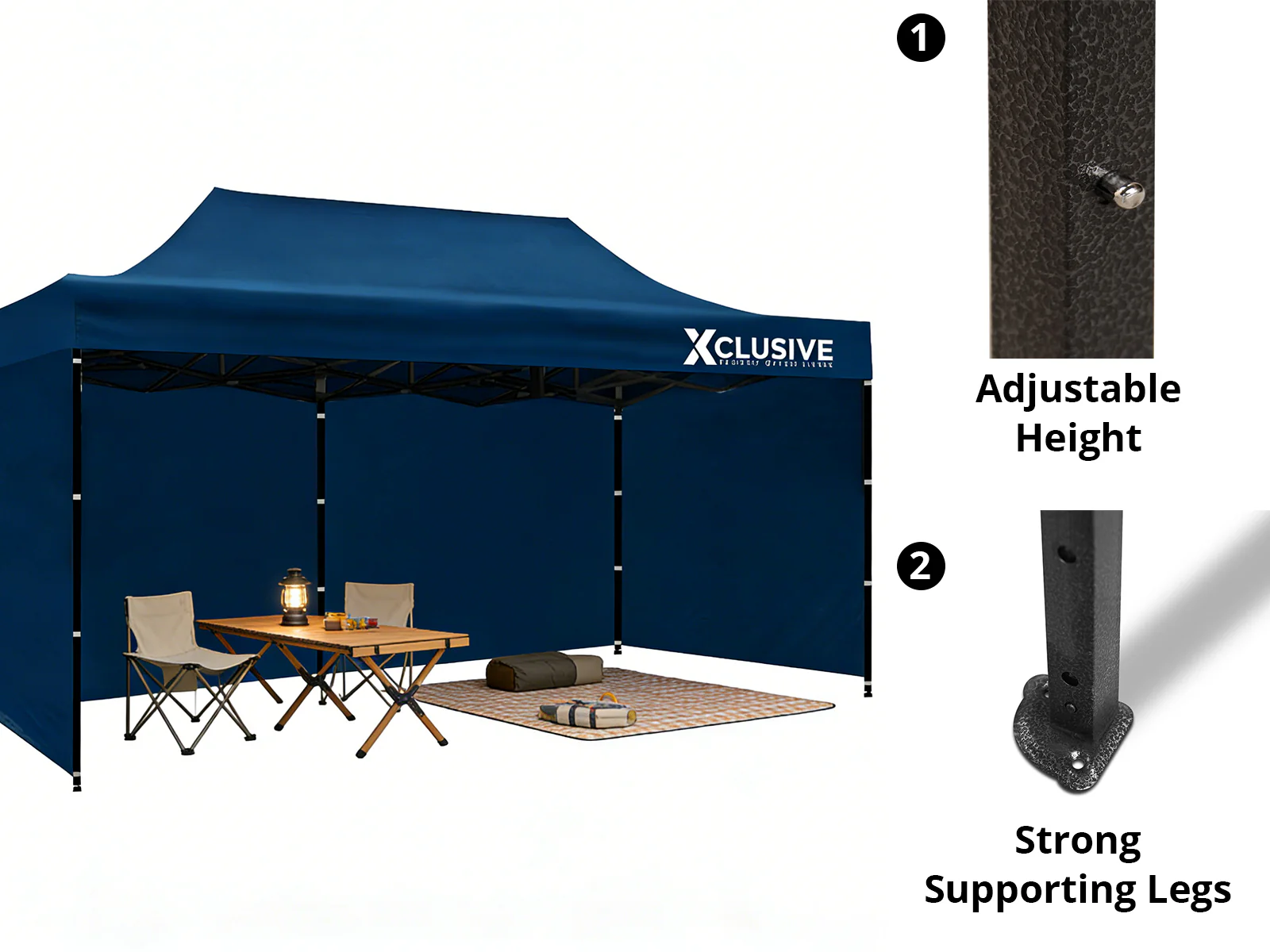 Xclusive Gazebo with Carry Bag 3m x 6m - Navy - Image 6
