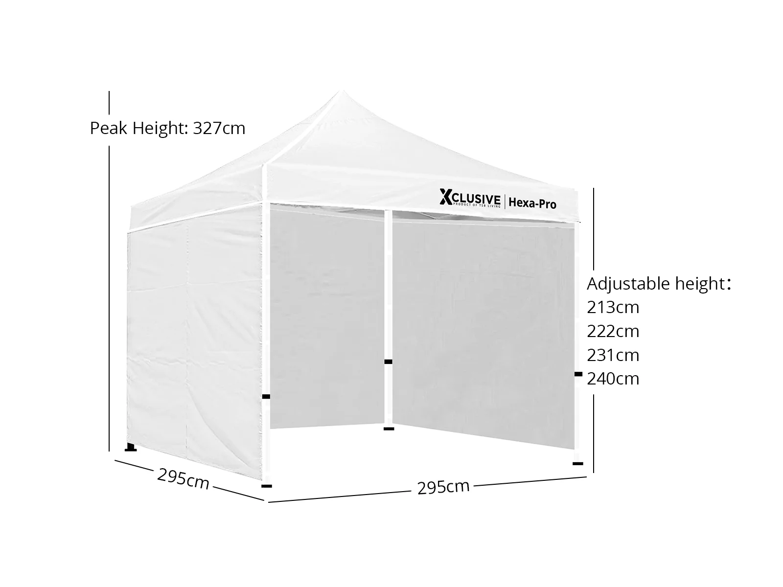Xclusive Gazebo HEX 3m x 3m - White - Image 9