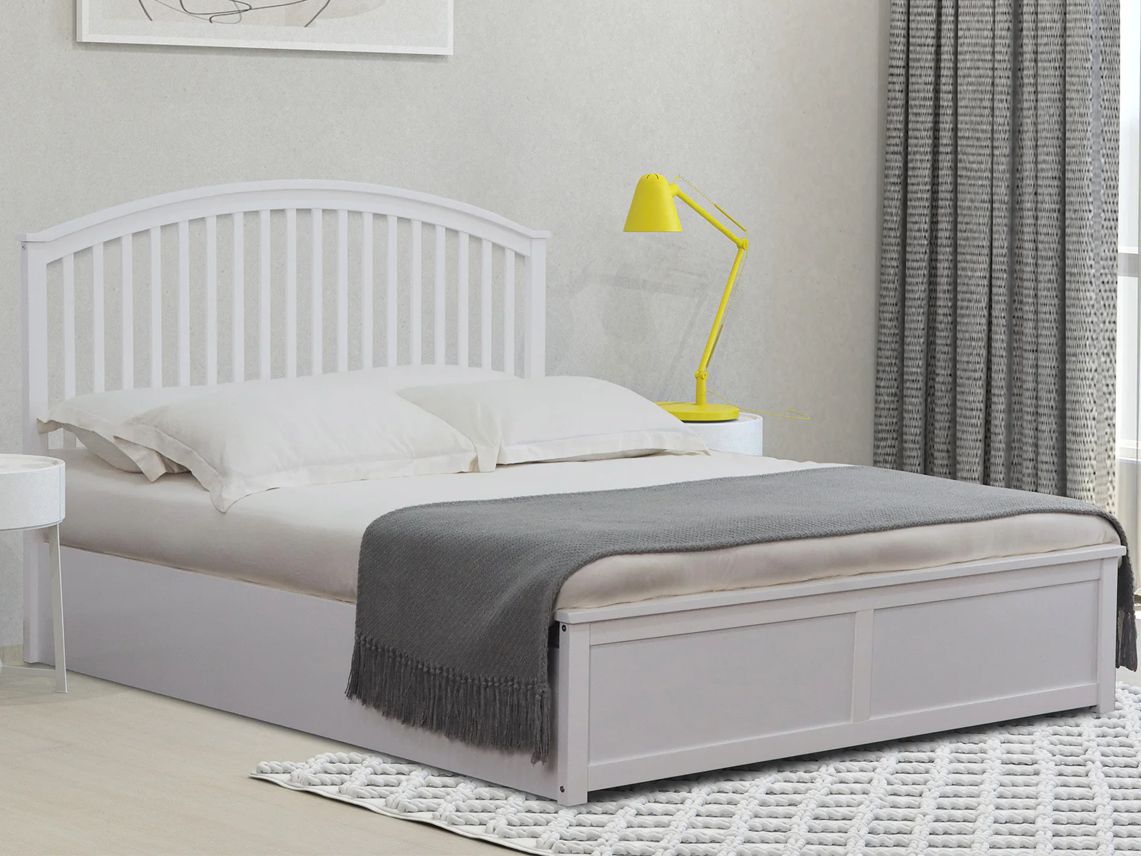 Harrogate Storage Bed Frame White - Queen - Image 3