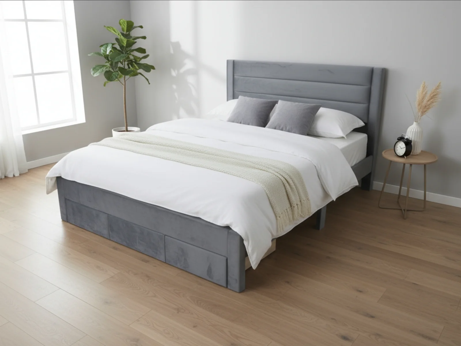 Heloise Bed Frame With Drawer - King - Image 4