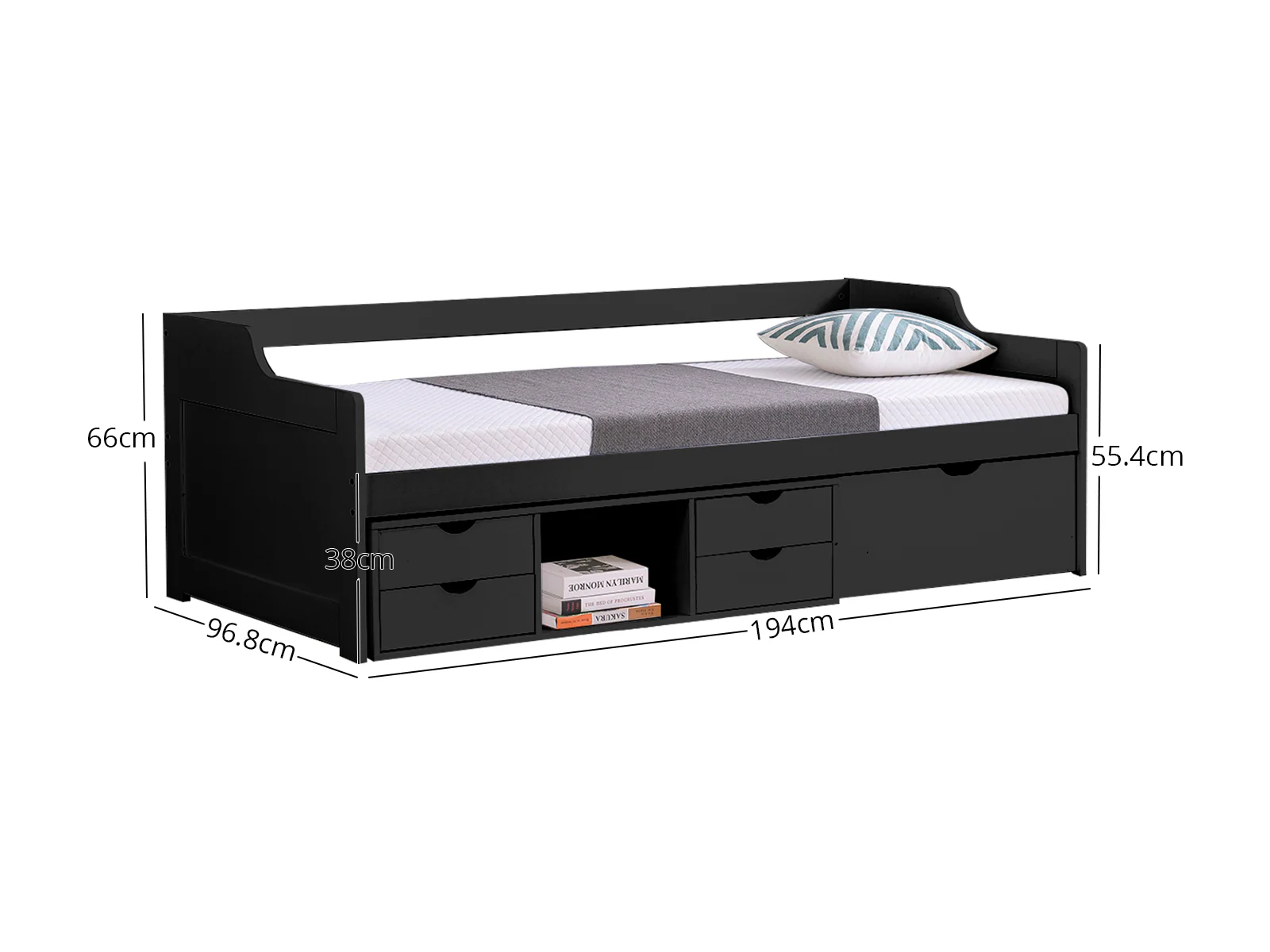 Herb Daybed with Drawers - Black - Image 10