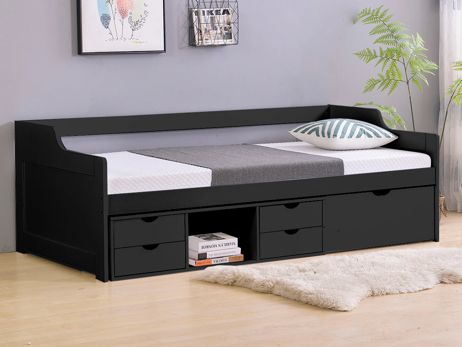 Herb Daybed with Drawers - Black - Image 3
