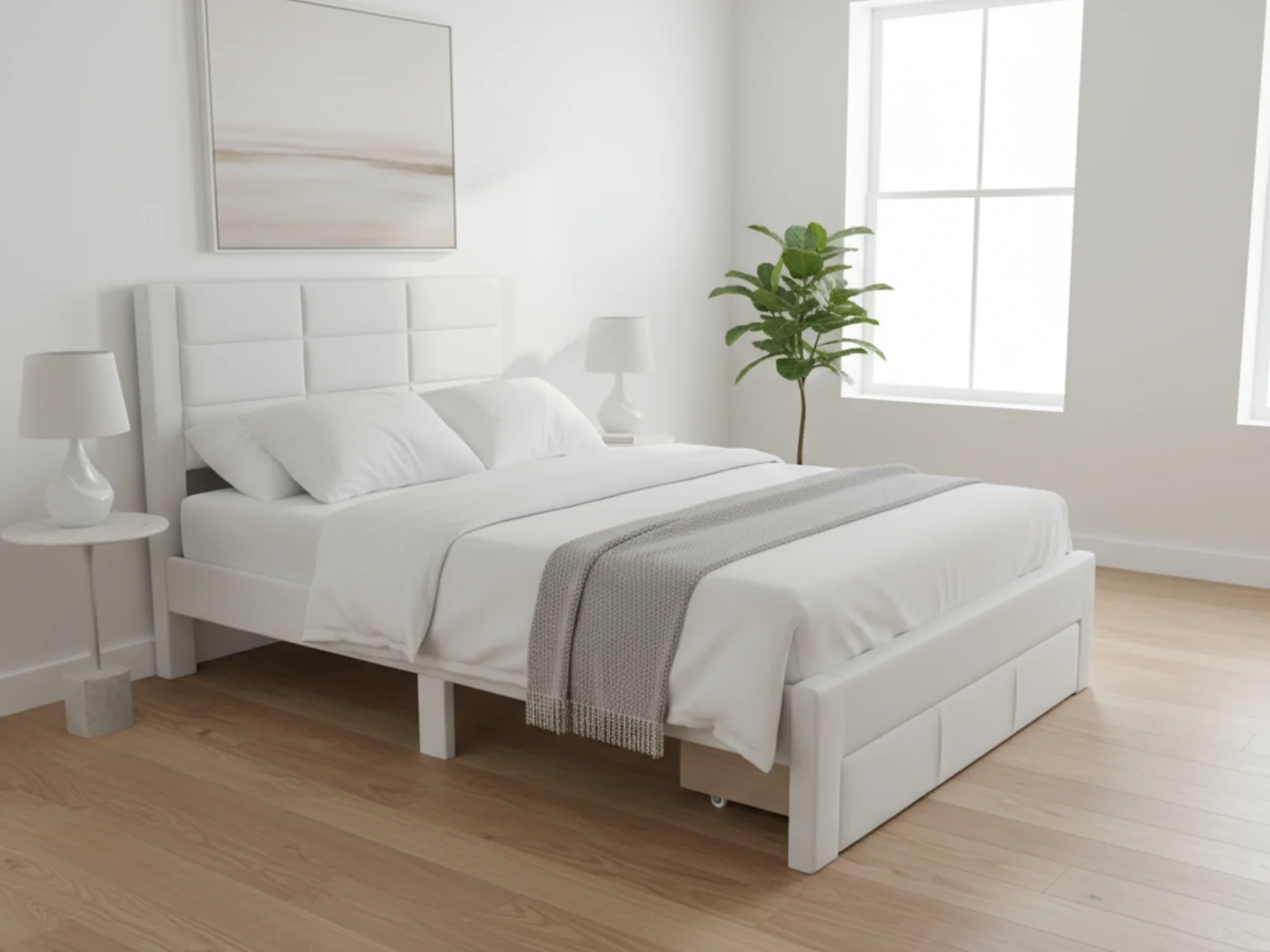 Hernan Bed Frame with Drawer - Double - Image 12