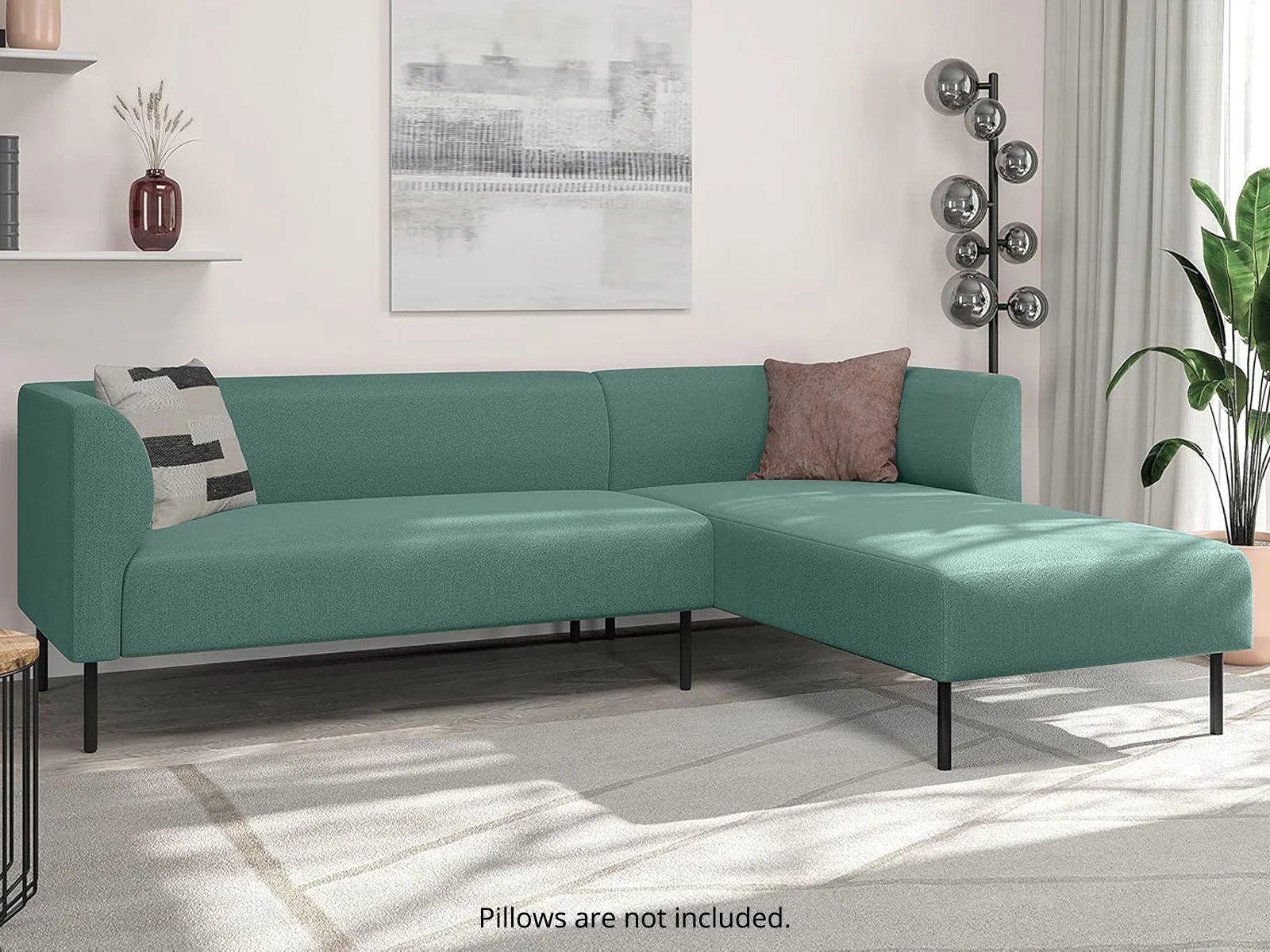 Judith Sectional Sofa with Right Chaise Linen - Green - Image 3