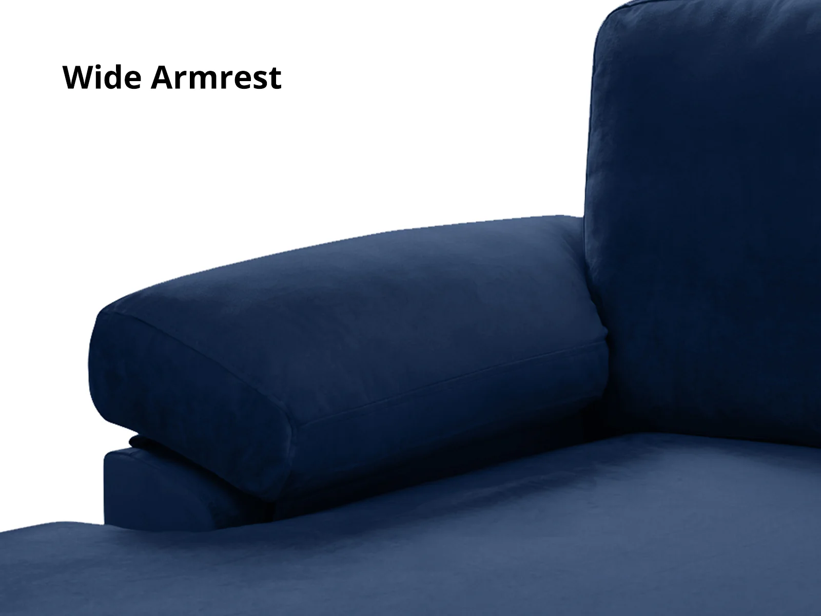 Kaveah Velvet Sofa With Left Chaise - Blue - Image 7