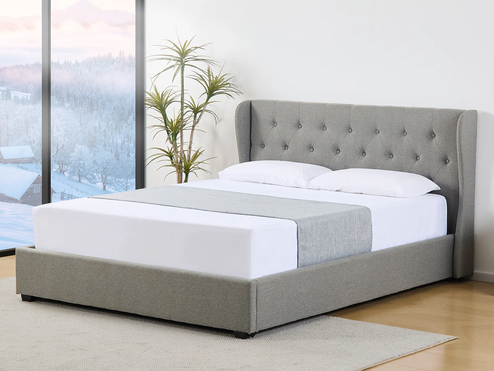 Keron Storage Bed Frame Grey - Queen - Image 3