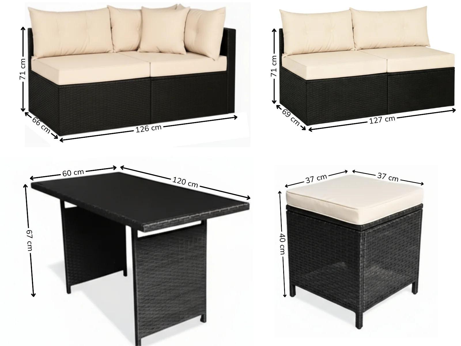 Laia 6-Piece Outdoor Set - Brown + Beige - Image 12