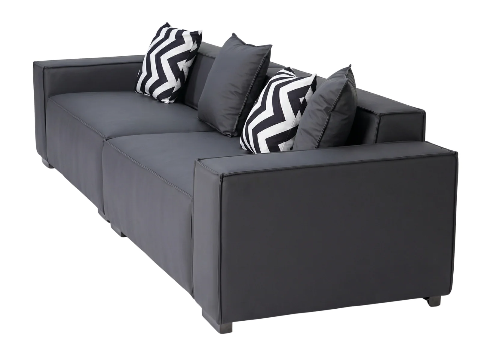 Loretta PU Leather Sofa - Grey - Image 5