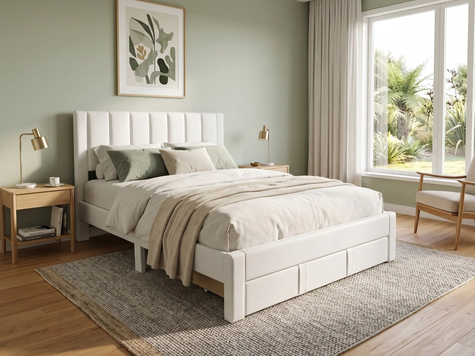 Manolo Bed Frame With Drawer - Double - Image 2