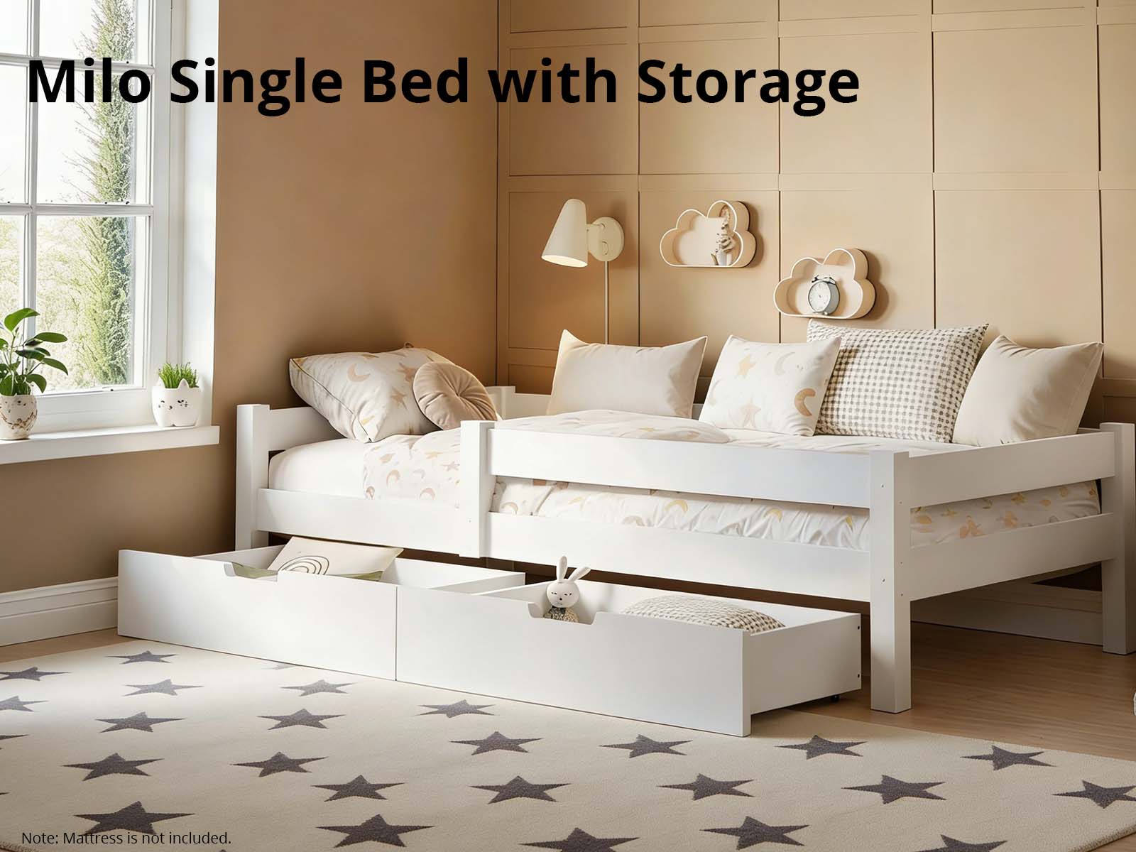 Milo Bed with Storage White - Single - Image 5