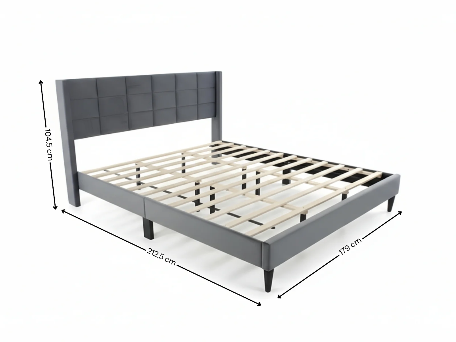 Neron Velvet Bed Frame Charcoal - King - Image 12