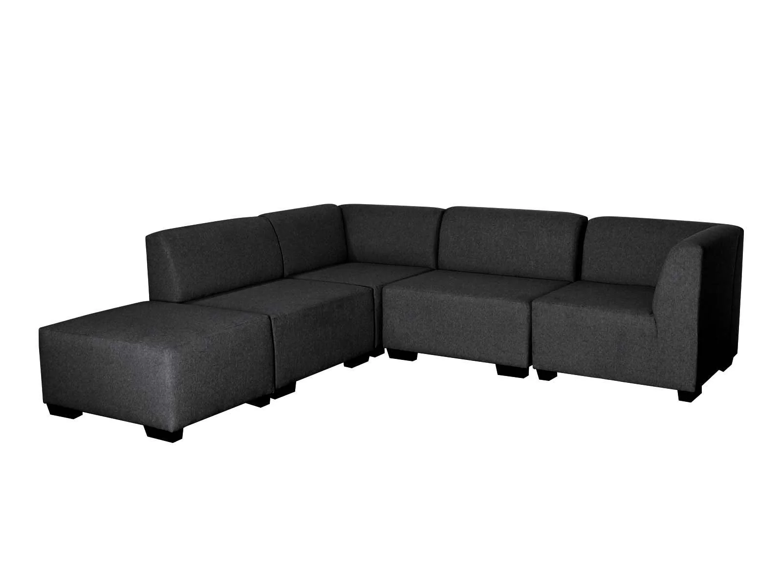 DS NZ Made Andy Corner Sofa with Ottoman - Vish Black - Image 6