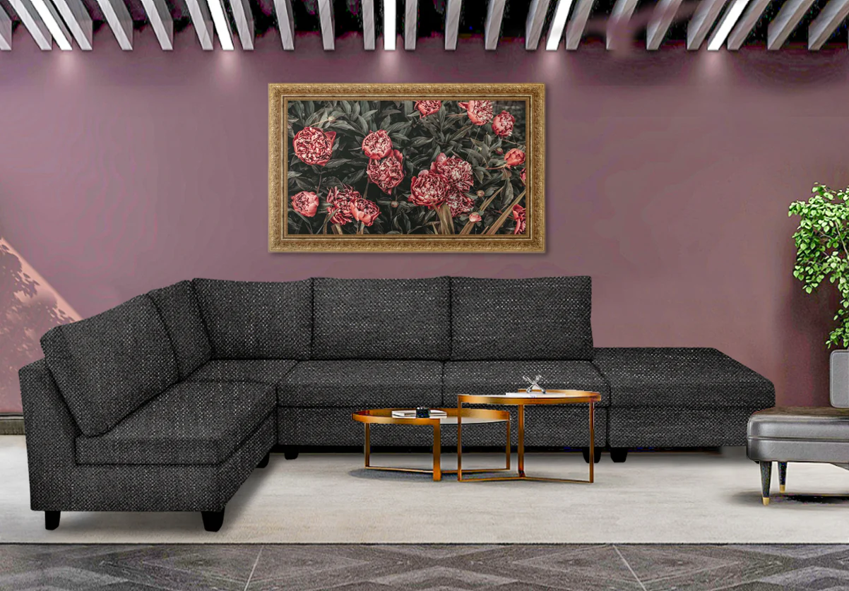 DS NZ Made Bhumi Corner Sofa with Ottoman - Kido Black - Image 2