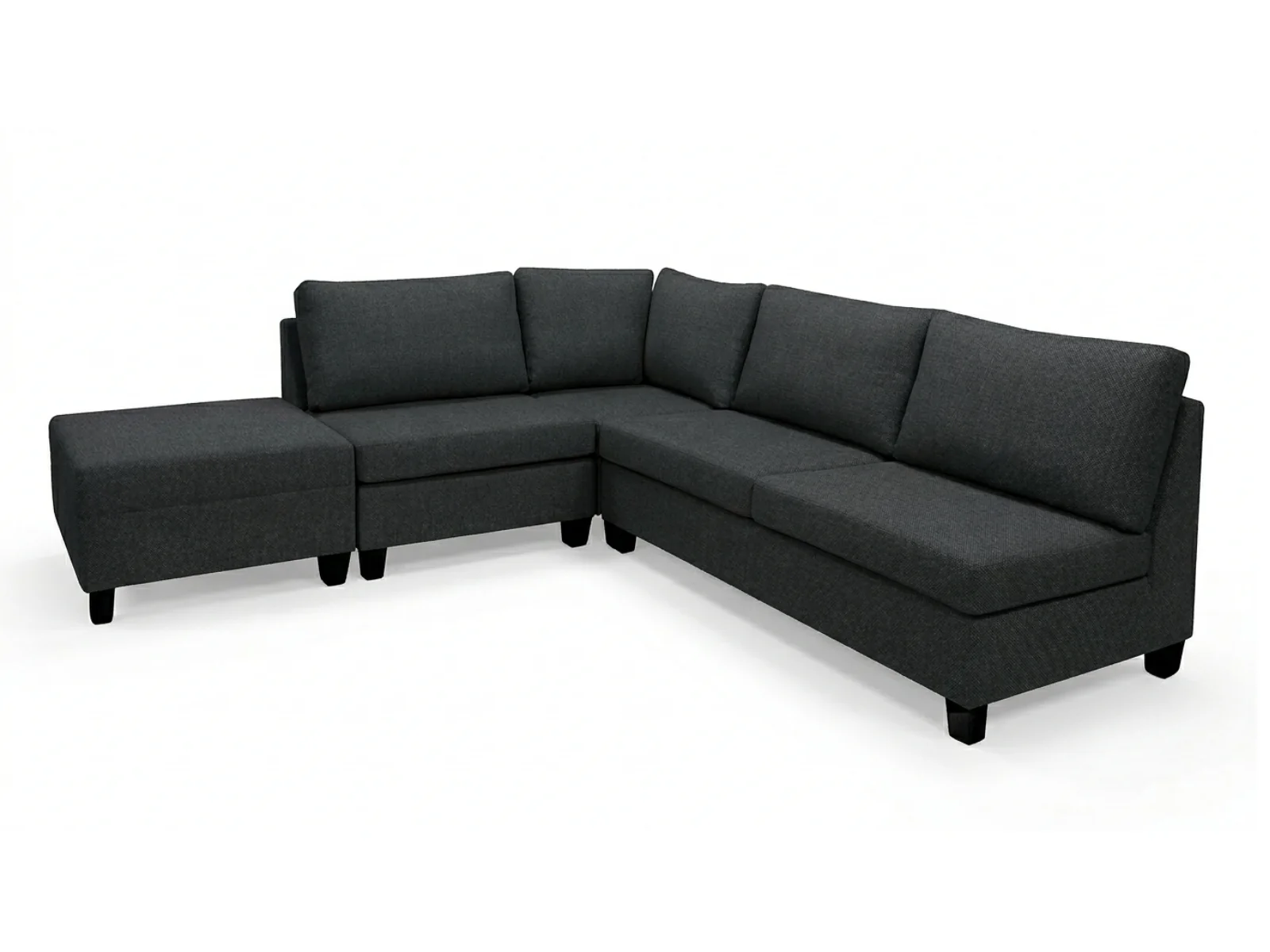 DS NZ Made Bhumi Corner Sofa with Ottoman - Vish Black - Image 4