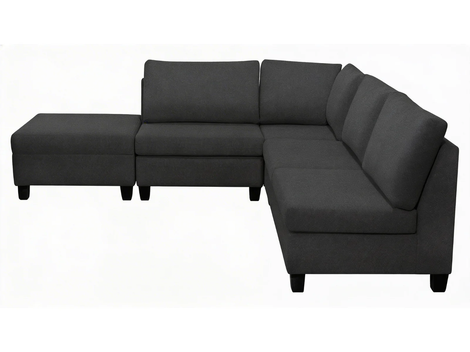DS NZ Made Bhumi Corner Sofa with Ottoman - Vish Black - Image 5