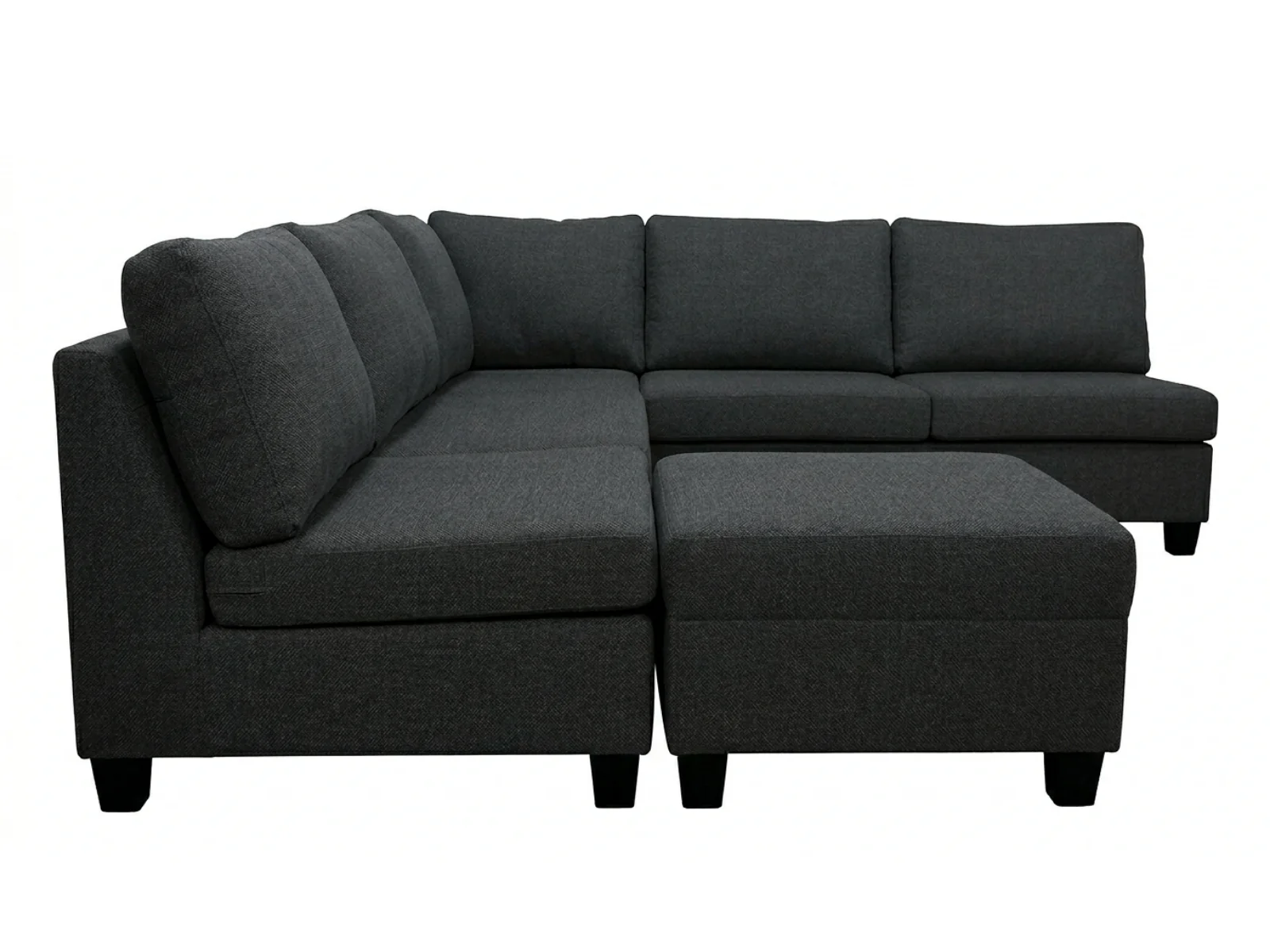 DS NZ Made Bhumi Corner Sofa with Ottoman - Vish Black - Image 6