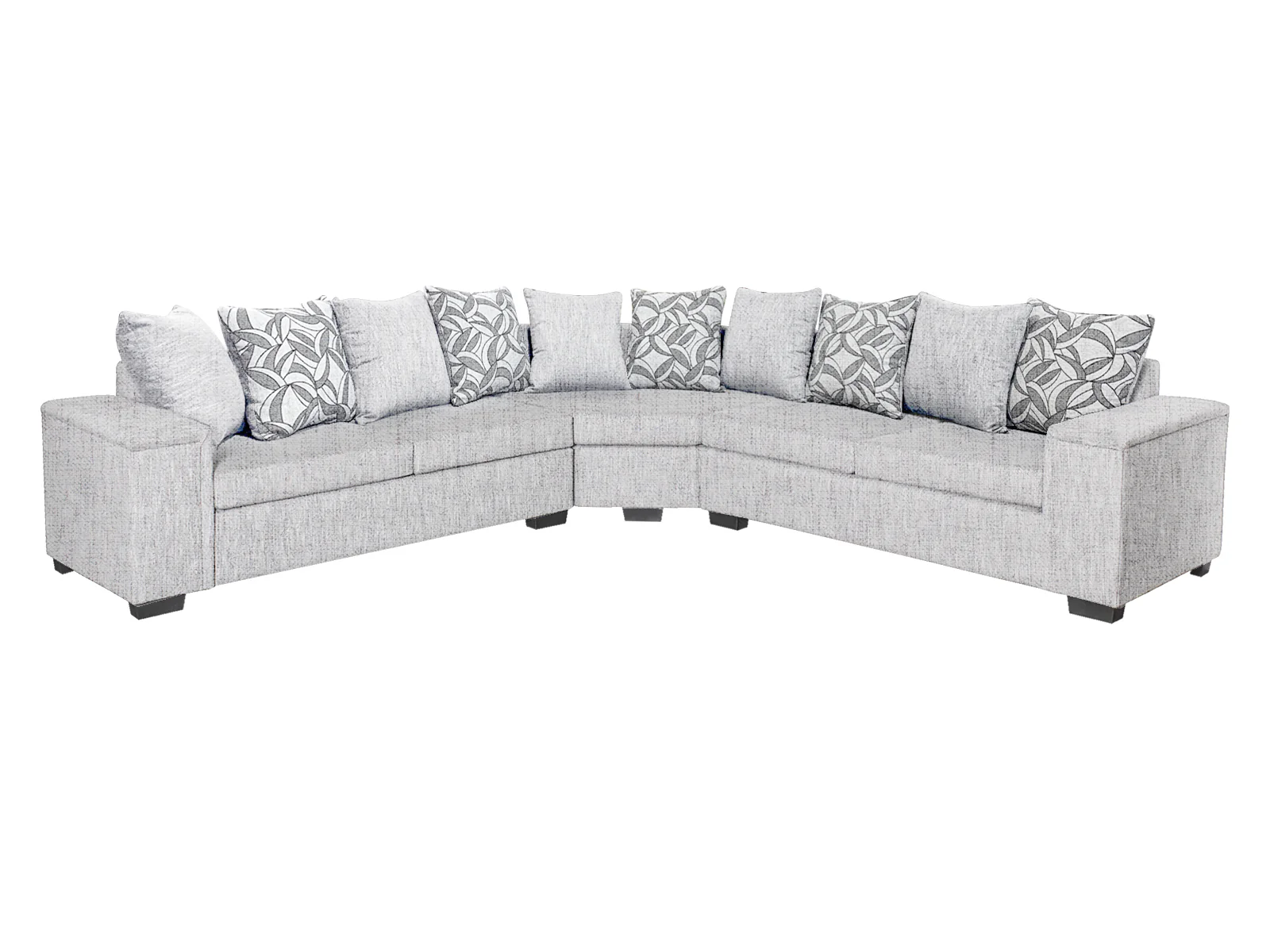 DS NZ Made Ella Corner Sofa with Pattern Cushion - Comfy Silver - Image 4