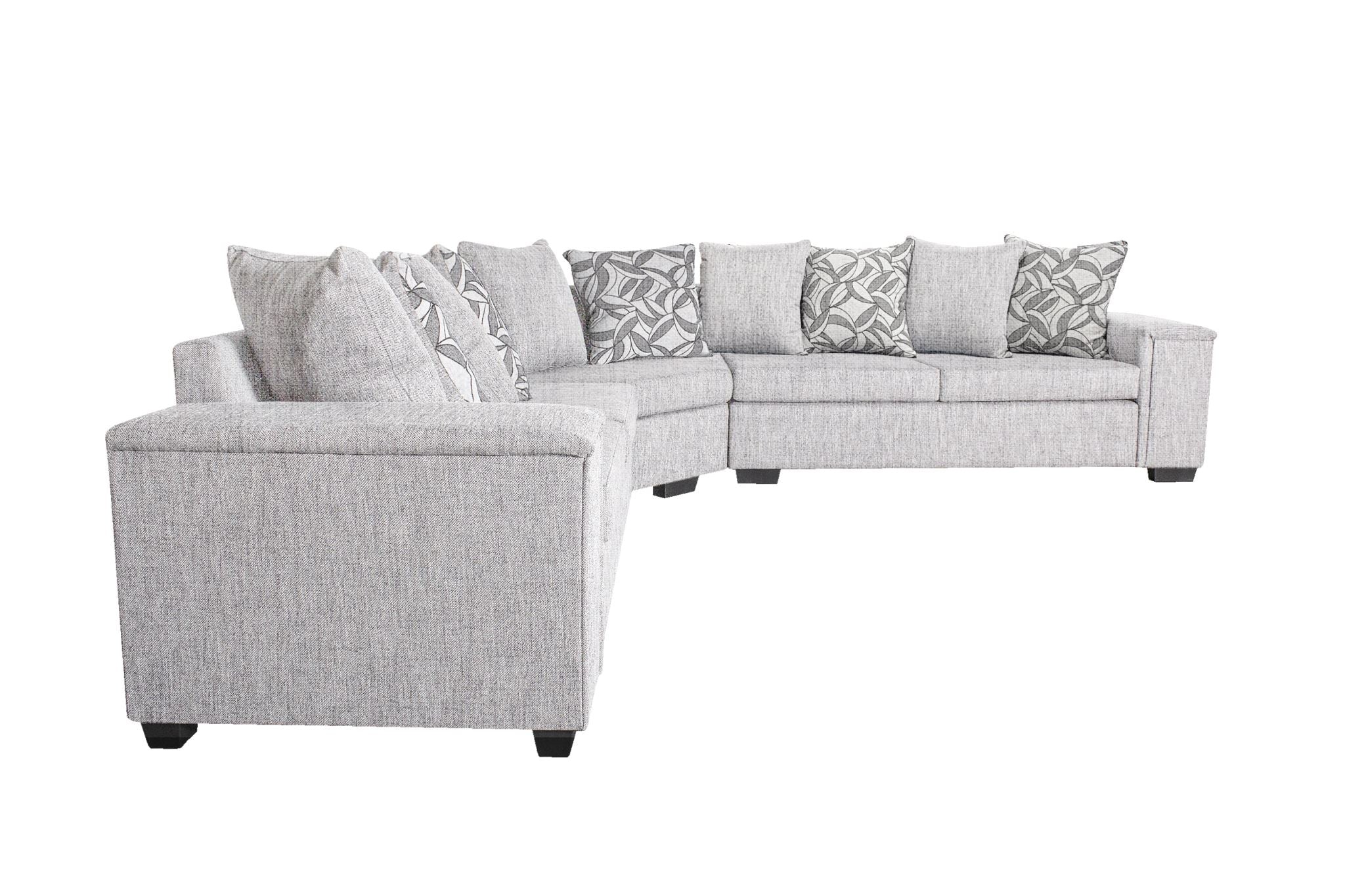 DS NZ Made Ella Corner Sofa with Pattern Cushion - Comfy Silver - Image 5