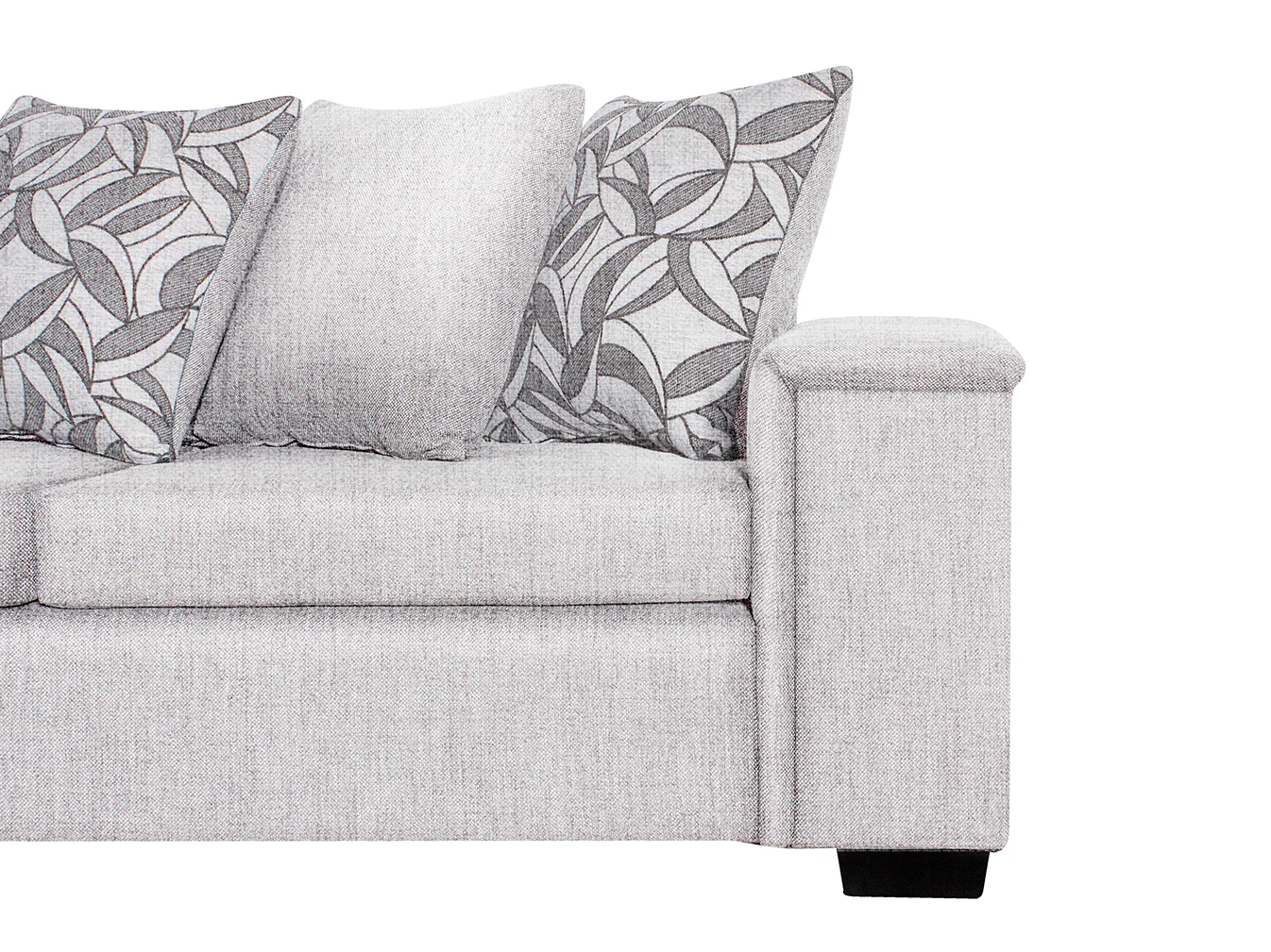 DS NZ Made Ella Corner Sofa with Pattern Cushion - Comfy Silver - Image 6