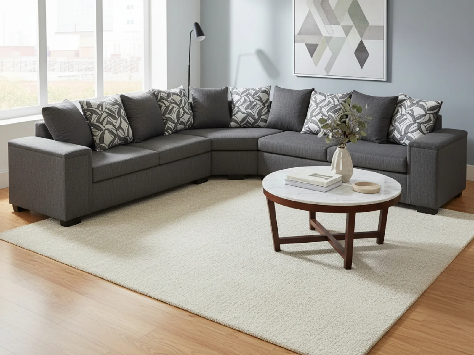 DS NZ Made Ella Corner Sofa with Pattern Cushion - Kido Black - Image 2