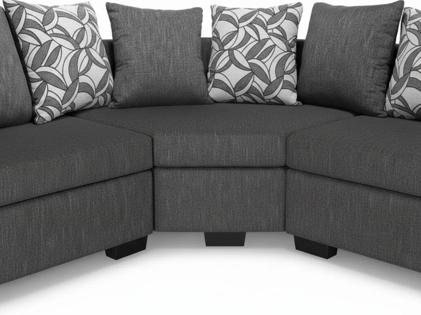 DS NZ Made Ella Corner Sofa with Pattern Cushion - Kido Black - Image 7