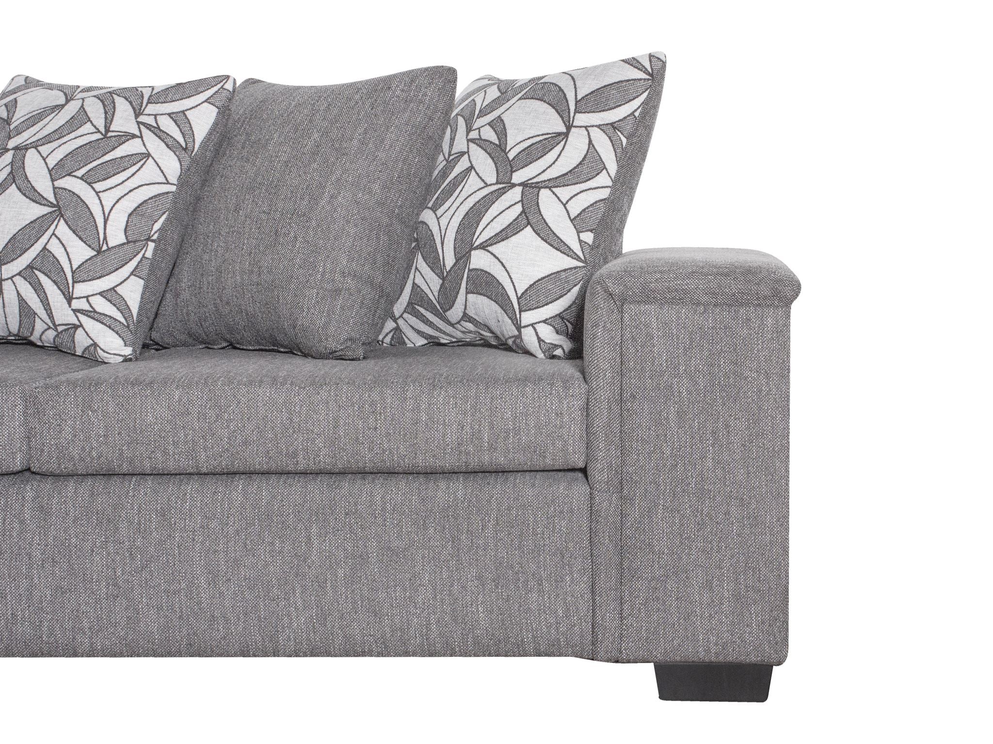 DS NZ Made Ella Corner Sofa with Pattern Cushion - Kido Steel - Image 5